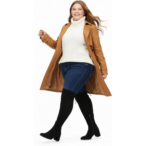 Women Black Faux Suede Chunky ​​Block Heel Round Toe Fall Side Zipper Boots - Picture 4 of 6